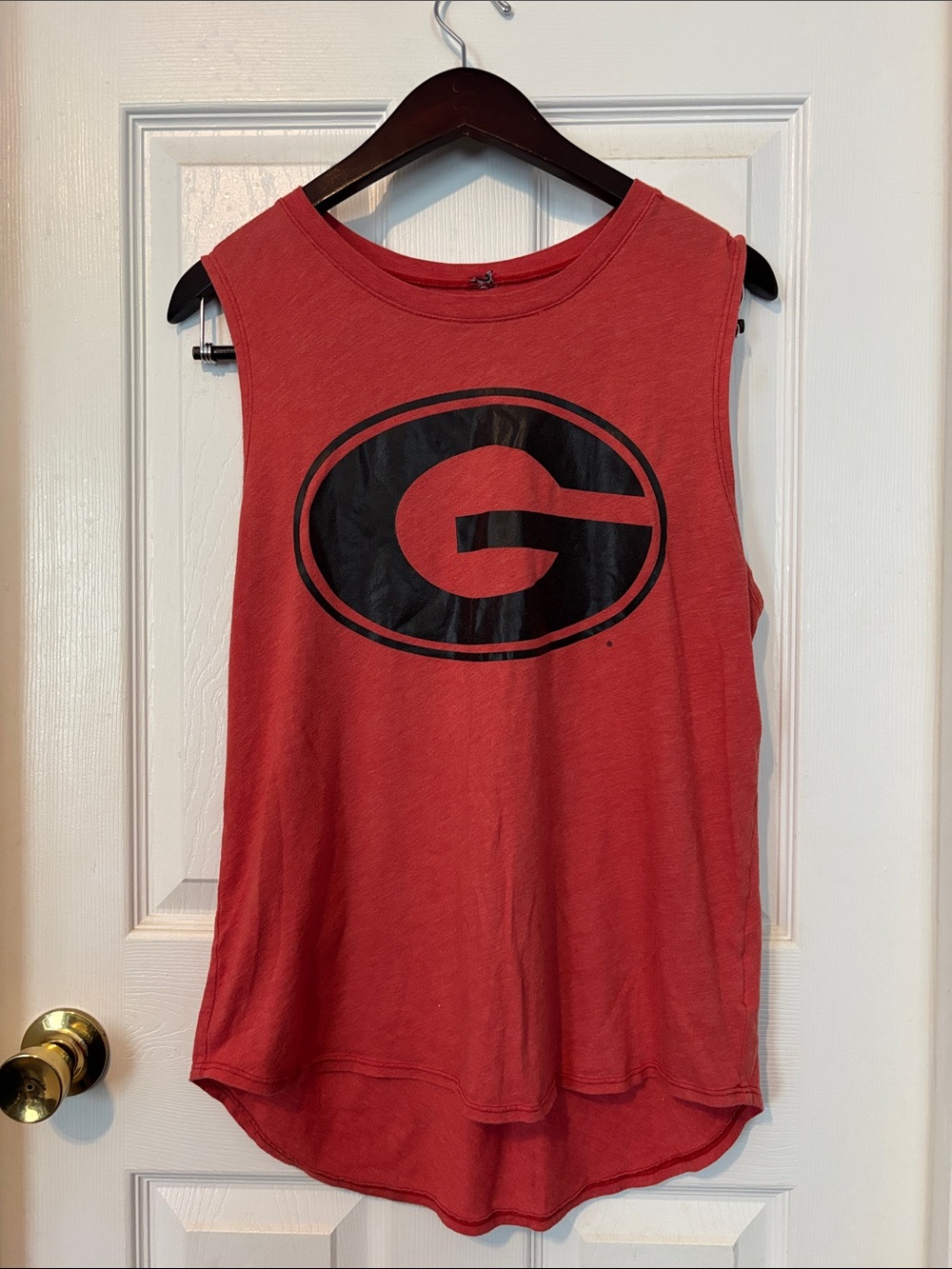 UGA - women’s Georgia Bulldog red/black tank. Great for working out